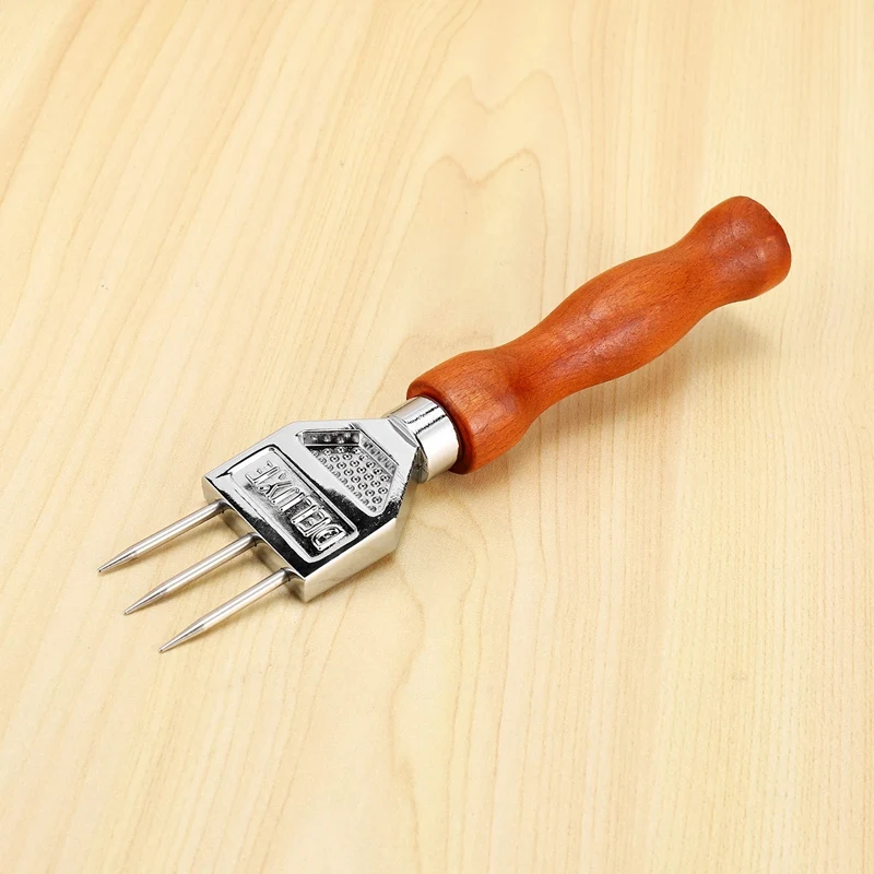 Ice Pick - Sturdy Ice Chipper With Solid Wood Handle, 304 Stainless Steel Three Pronged Ice Crusher For Cocktail Bartender