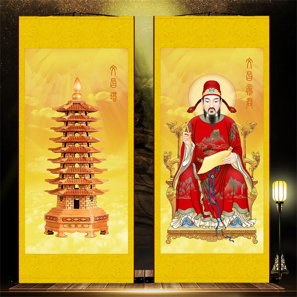 

Китайская традиционная башня ВэньЧан, подвесная настенная прокрутка, картина, декор, прокрутка комнаты