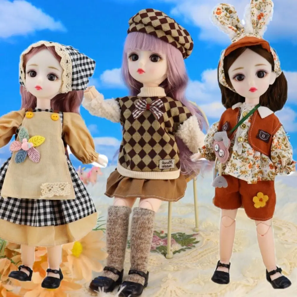 매력적인 눈을 가진 BJD 인형, 긴 머리, 공주 원피스 업 BJD 인형, 볼 조인트, 우아한 옷, 1/6 SD, 30cm