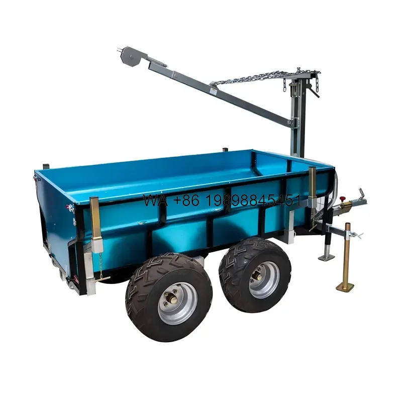 Wmwmnu Hot Sale Large Log Capacity Timber Trailer for ATV with Trailer Box and Crane