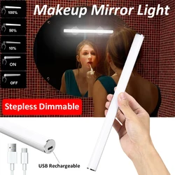 Makeup Mirror LED Light Rechargeable USB Vanity Light Touch Dimming Dressing Table Lamp LED Tube DC 5V Make Up Mirror Wall Lamp