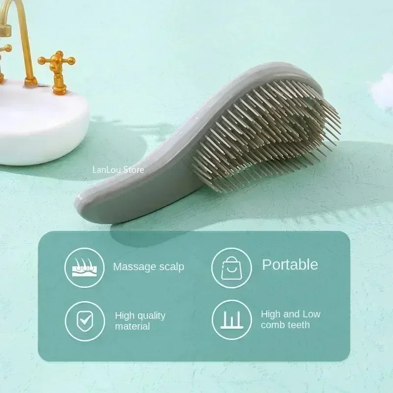 1pcs  Soft Tooth Comb Anti-static Hair Brush Handle Entangle Detangling Comb Shower Massage Comb Salon Hair Styling Tools