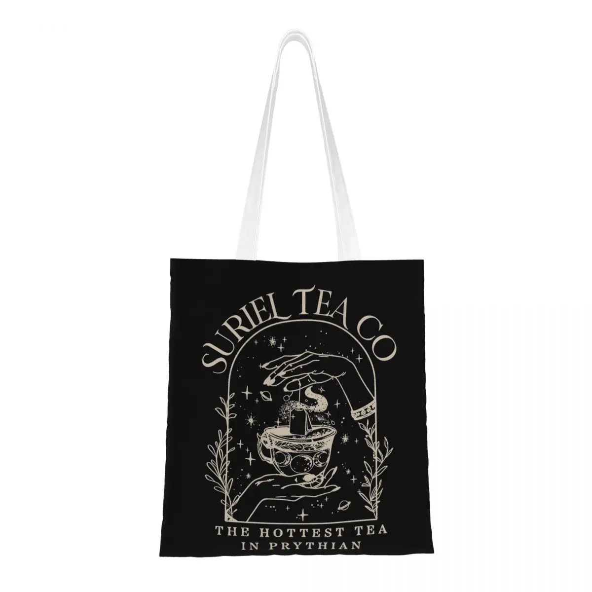 

Suriel Tea Co The Hottest Tea In Prythian Canvas Tote Bag Reusable Large Capacity Shopping Bag for Unisex