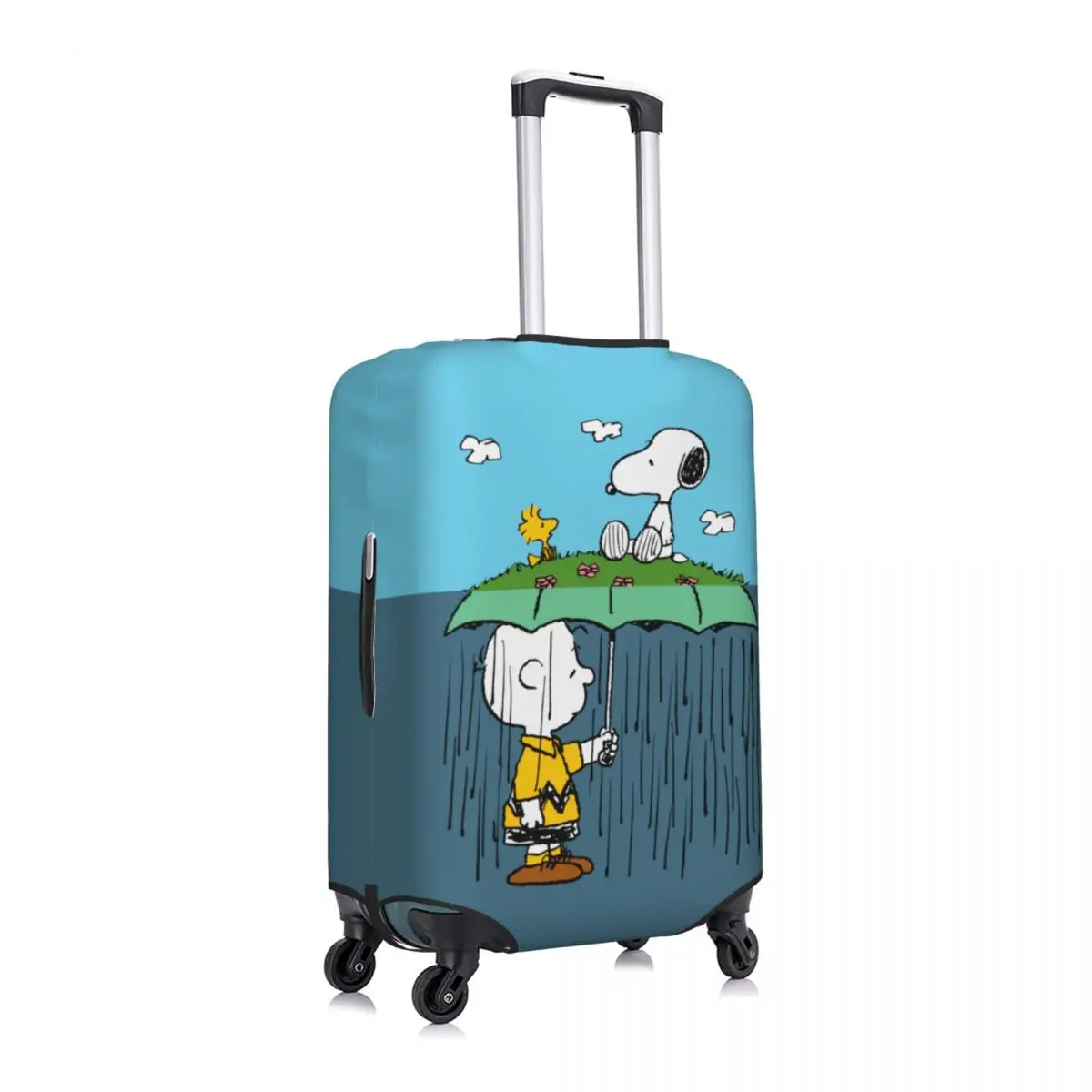 Cubierta de equipaje de Snoopy de dibujos animados personalizados, Fundas protectoras elásticas para maleta de viaje, se adapta a 18-32 pulgadas