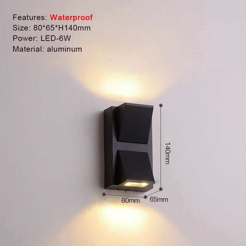 TRAZOS Ronde Vierkante Moderne Wandlampen Tuin Veranda Ip65 Waterdichte Up Down Verlichting Outdoor Led Slaapkamer Lamp Muur Decor