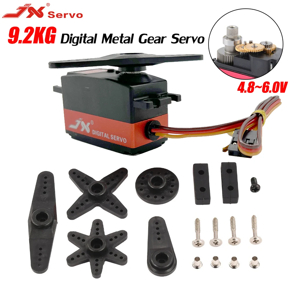 JX PDI-4409MG Metal Gear Digital Servo 4.8-6V 9.2kg Large Torque 0.11 sec/60° for 1/8 RC Car Model Plane Toy Boat Accessories