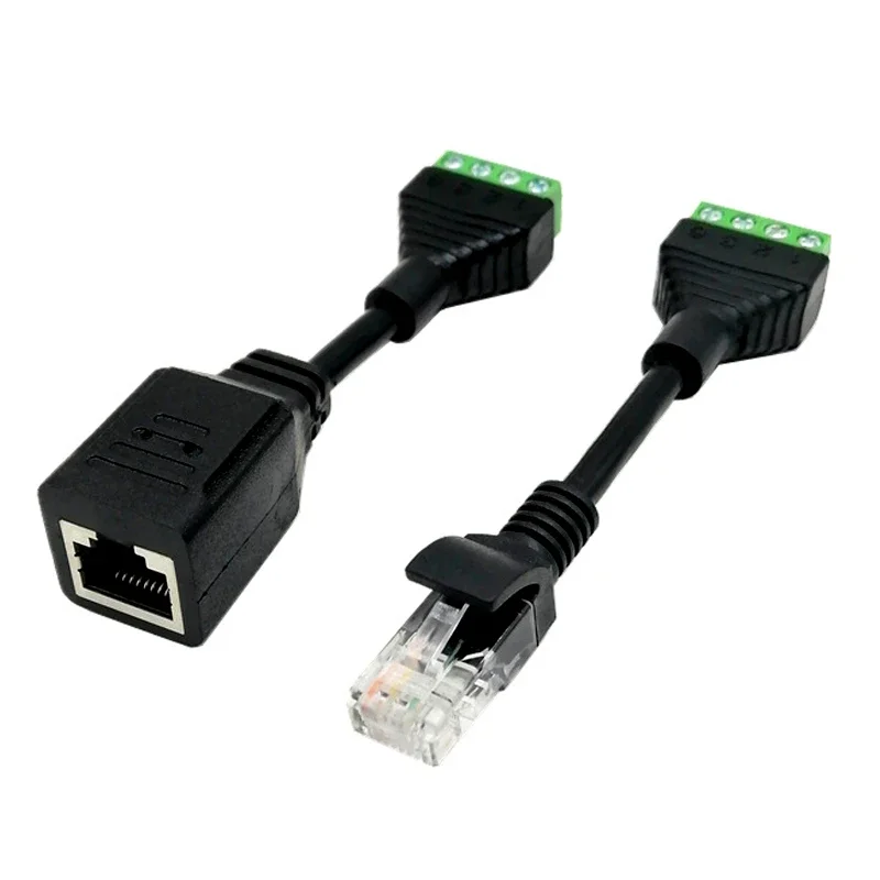 1PCS RJ45 To 4pin Terminal RJ45 Female Terminal Block Crystal Head Terminal Block Pressure-free Crystal Head Net Block End