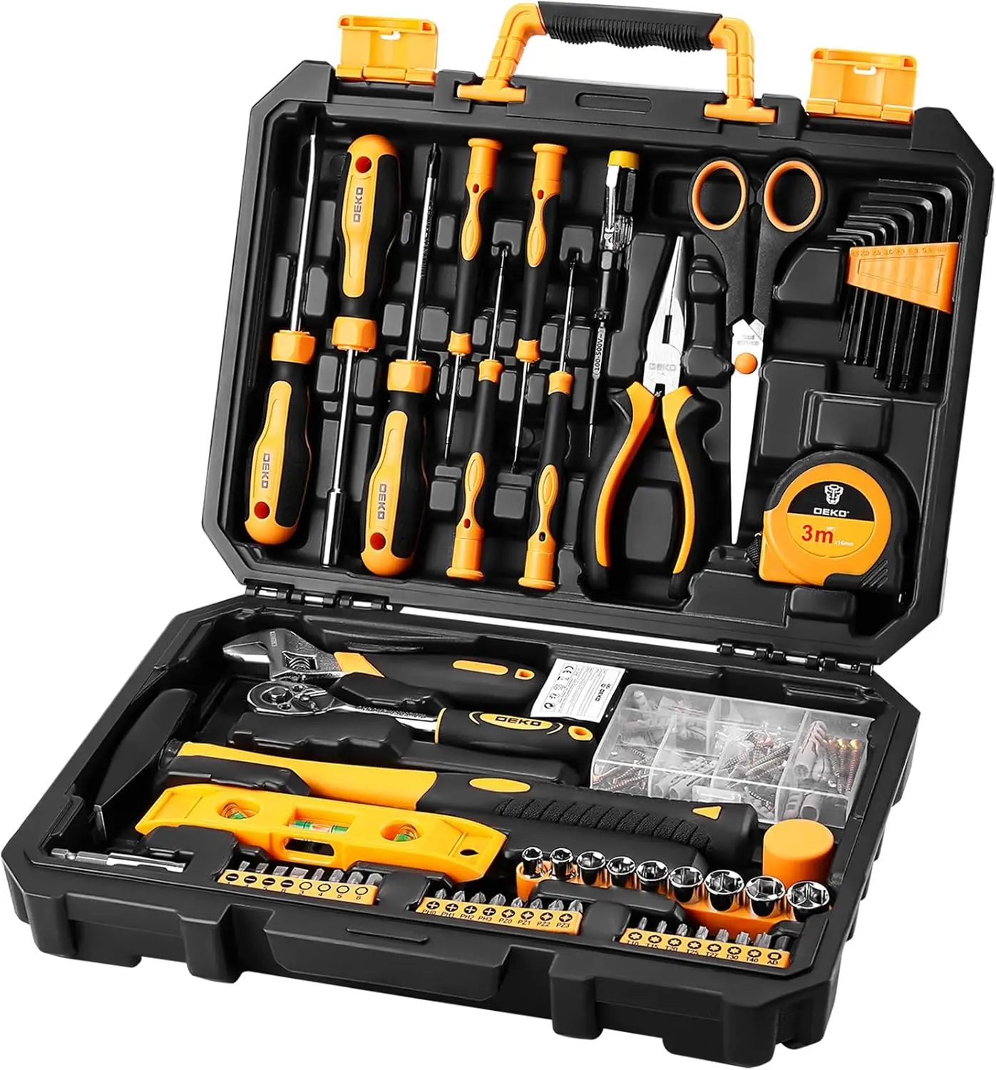 DEKO Tool Kit Set Box Home Repair DIY Tools Basic Hand Toolbox Sets for Home 138Piece