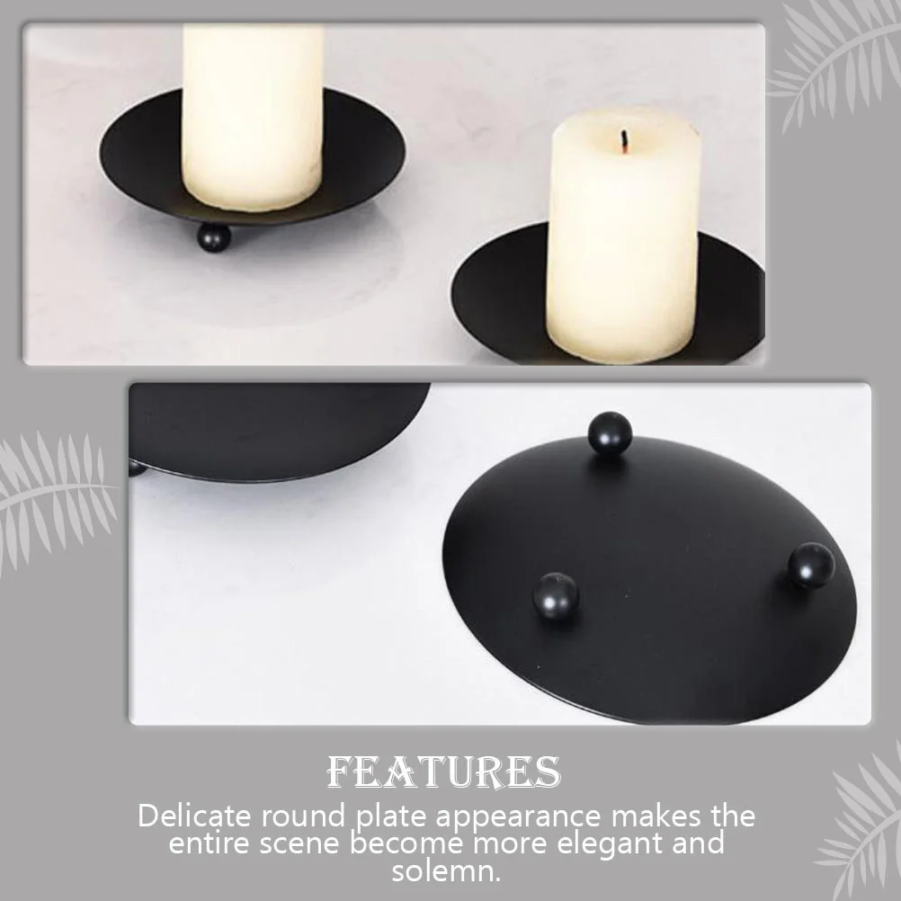 

Iron Art Holder Desktop Decorative Plate Wedding Banquet Tabletop Decor Chic Candleholder
