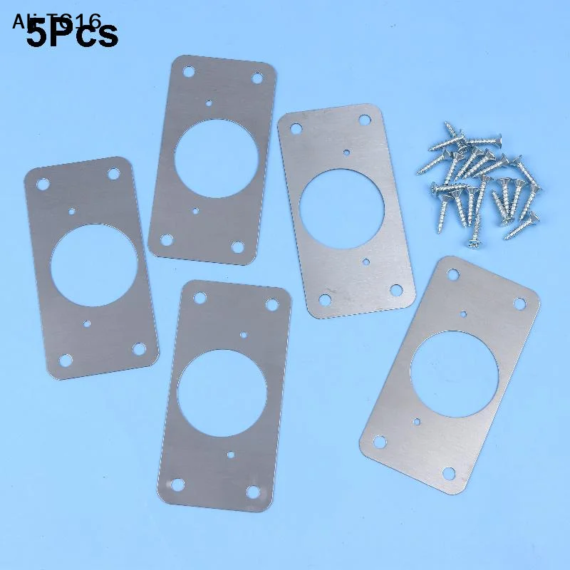 【Ty2】5/10Pcs Steel Cabinet Hinge Repair Plate Kit for Home Kitchen Cabinets Furniture w/Holes Door Hinge Mounting Plate