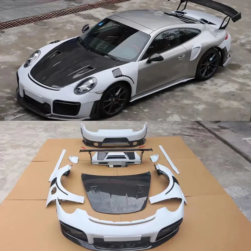 

911 991.1 991.2 Gt2 Rs Style Car Body Kit Cf Frp Front Bumper Rear Bumper Side Skirts Rear Spoiler Hood for 911 991