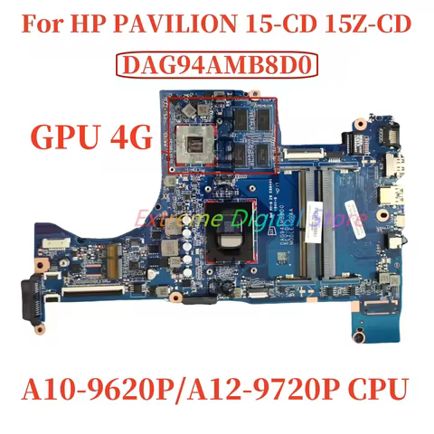 DAG94AMB8D0 notebook motherboard is used For HP 15-CD notebook computer CPU:A10-9620P A12-9720P DDR4 GPU 2G 4G 100% tested OK