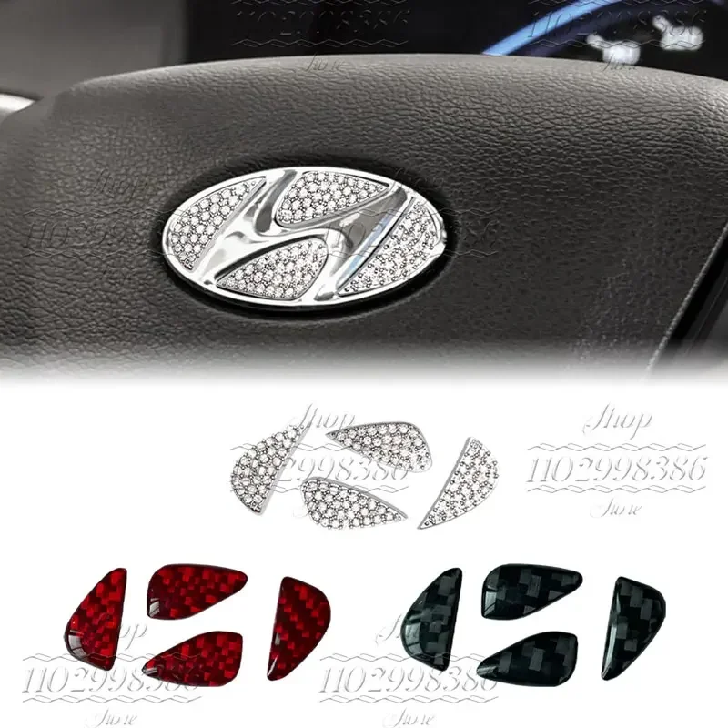 OK Carbon Fiber Pattern Steering Wheel Label Sticker Badge For NLINE I30 I20 Venue Tucson IX35 I40 Genesis IX20 Santafe
