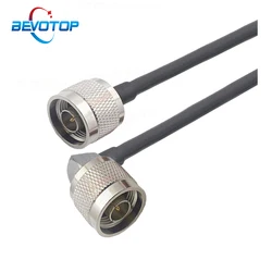 BEVOTOP N Male to N Male Right Angle 90° Plug Connector RG58 Cable Extension Adapter 50 Ohm RG-58 RF Coaxial Jumper Pigtail