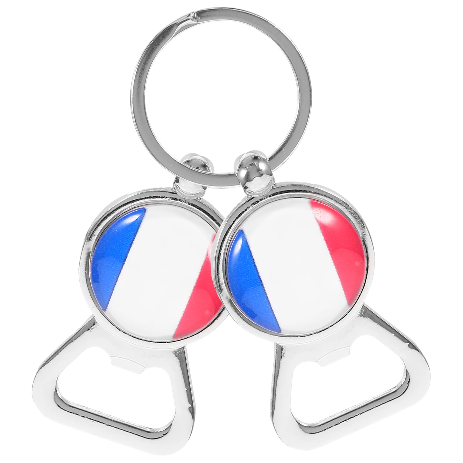 

2 Pcs Decoration Flag Bottle Opener Keychain Portable Soft Drink Openers Keychains