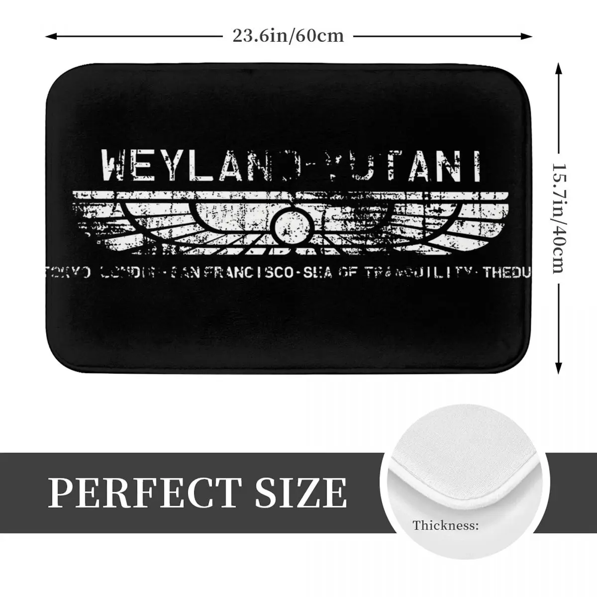 Weyland Yutani Distressed,White Tex Anti-slip Doormat Floor Mat Carpet Rug for Kitchen Entrance Home Living room Footpad Mats