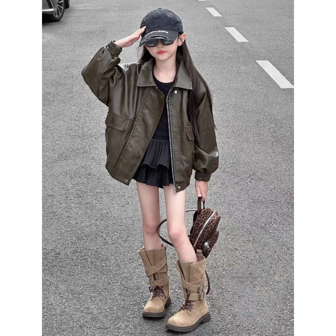 

Кожаная куртка для девочек на осень-зиму 2026: стильное и модное детское пальто для осени