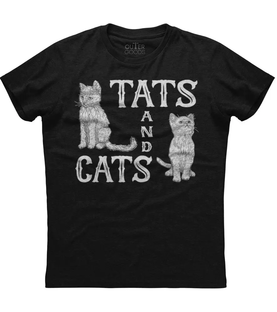 Tats And Cats Kitten & Tattoo Lover Gift Funny Unisex T-ShirtHigh quality 100% cottonAnime Graphic T-shirts for Men Clothing Wom