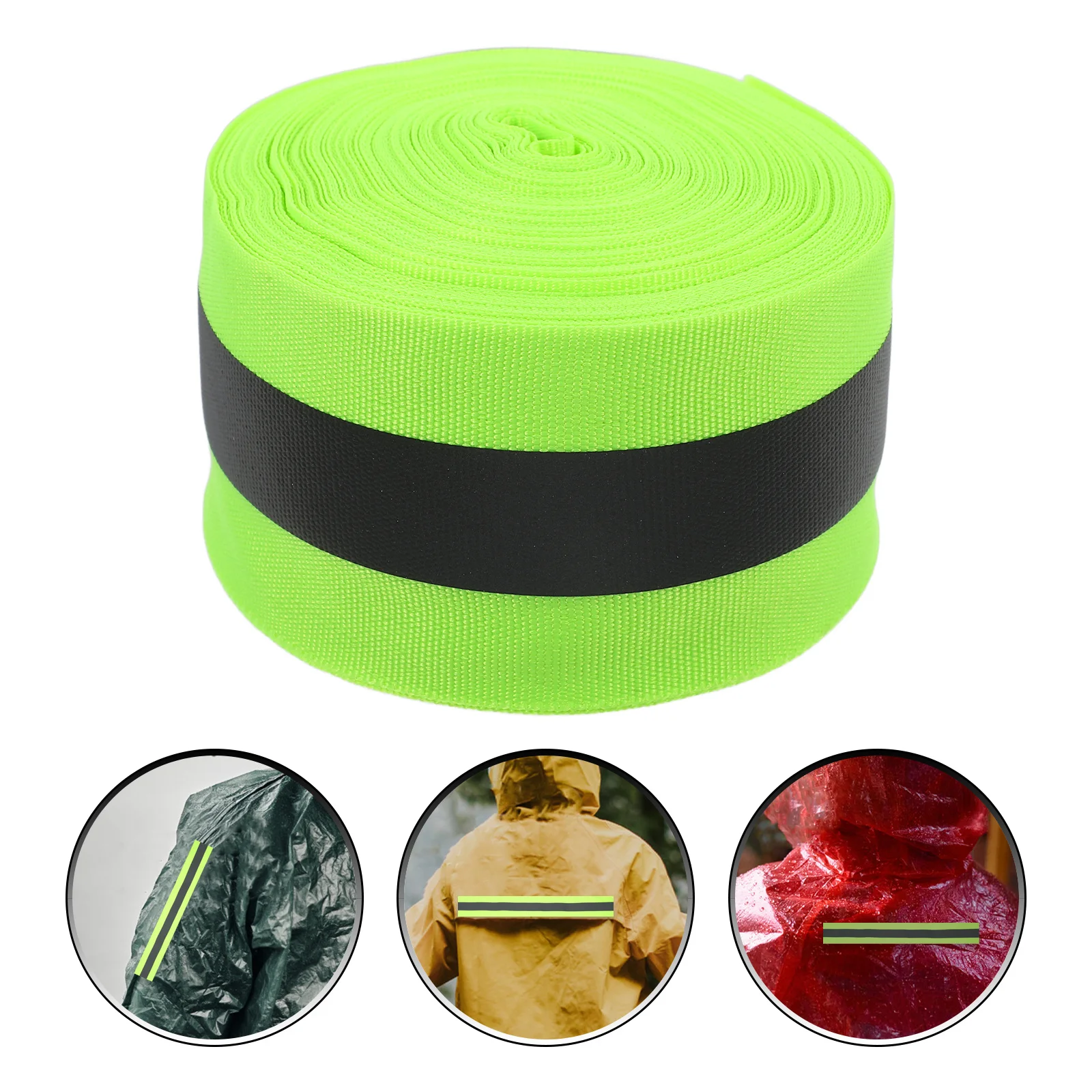 

2Pcs Reflective Ribbon Strips Polyester Sewing Fabric Fluorescent Warning for Clothes Raincoat Backpack Outdoor High Visibility