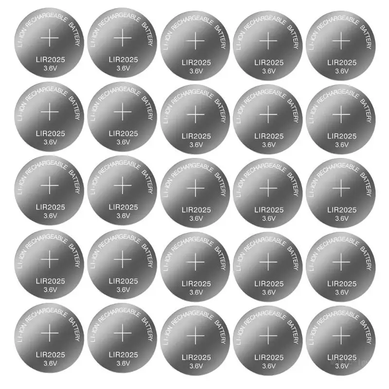 Baterias LIR2025 LIR 2025 Bateria recarregável célula botão para substituição para CR2025
