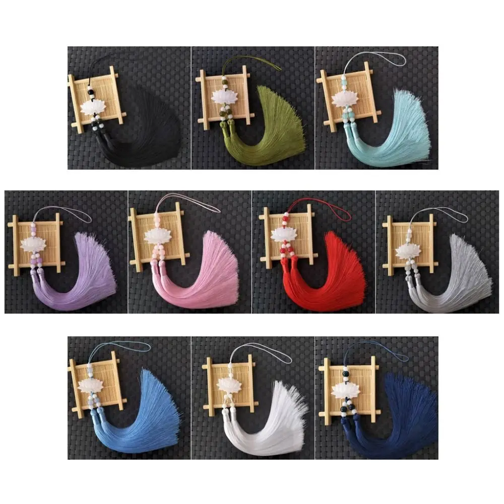 

Пластиковый/полимерный подвесной декор для пояса в виде лотоса, аксессуары для ханьфу, двойные кисточки, ленты, украшения для пояса, подвесные кисточки на талию