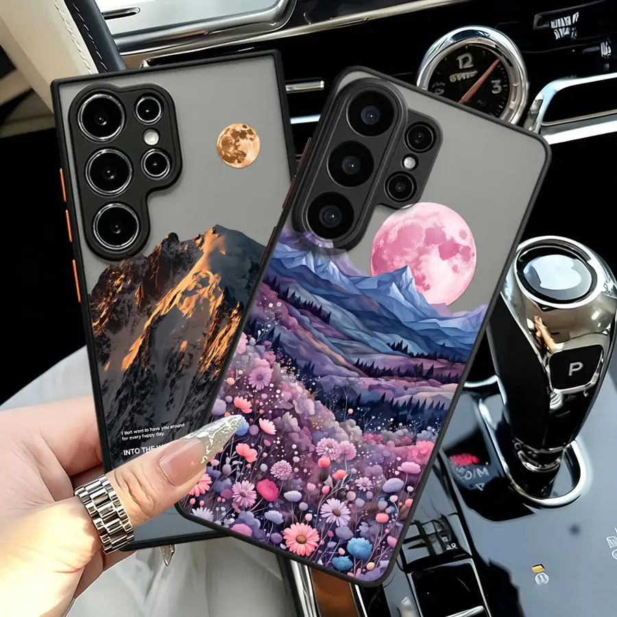 Cartoon Moon Mountain View Funda Back Phone Cover Case for Samsung Galaxy S26 S21 Note 20 Ultra 10+ S22 S25 Ultra S24 Plus S23