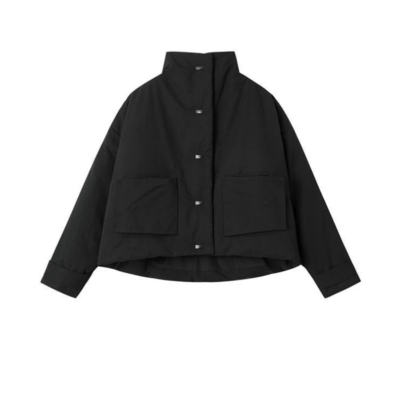 Japanese Harajuku style Y2K retro spicy girl loose and thick cotton clothing autumn and winter women's short warm trendy top