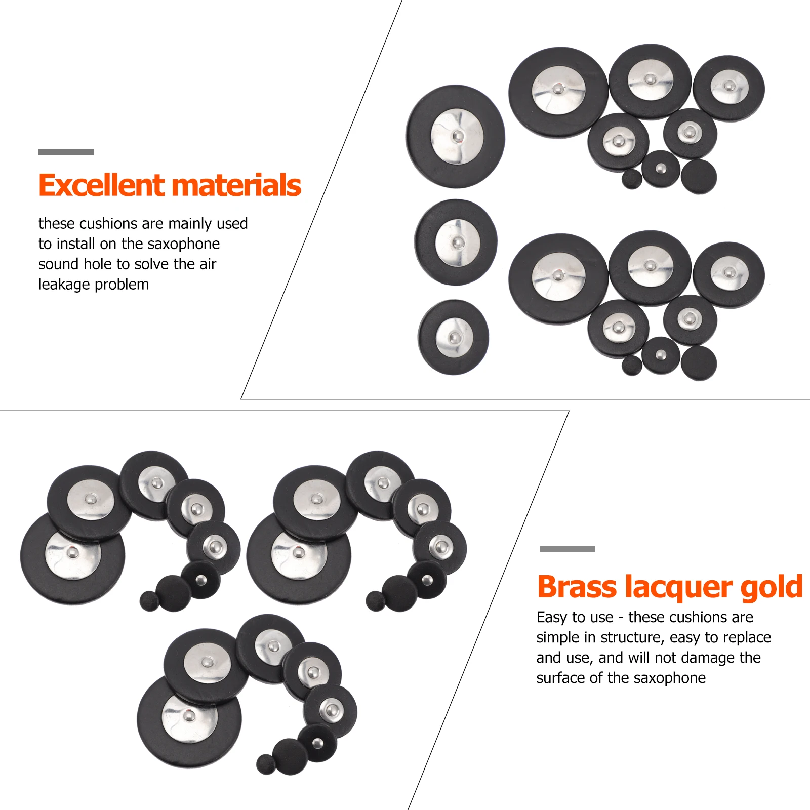 

Strong Rubber Saxophone Replaceable Pads 25 Pcs Sound Hole Gasket Cushion For Tenor Saxophone Accessories Longlasting
