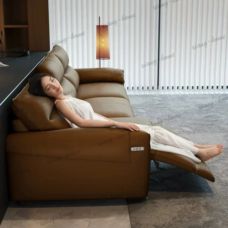 LSModern Luxury Multifunctional Leather Lazy Sofa Living Room Sofas And Seating Comfortable Convertible Sofa Couch Bed Furniture