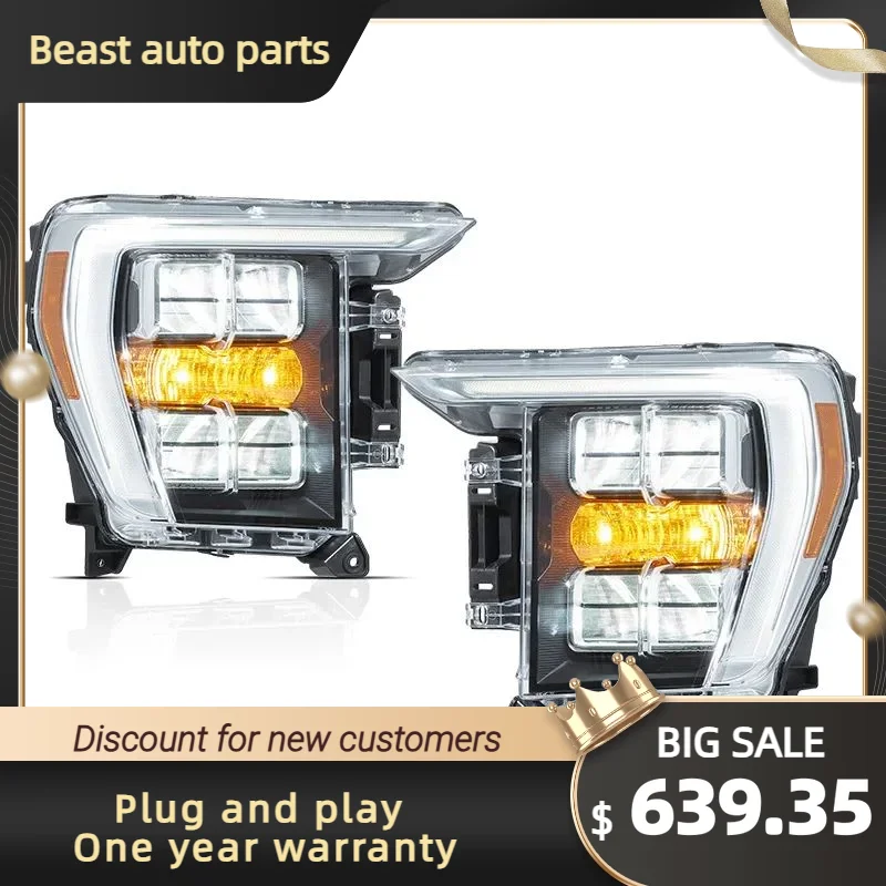 

For Ford F150 LED Headlight Assembly, Plug and Play, Streamlight Turn Signal & Running Lights