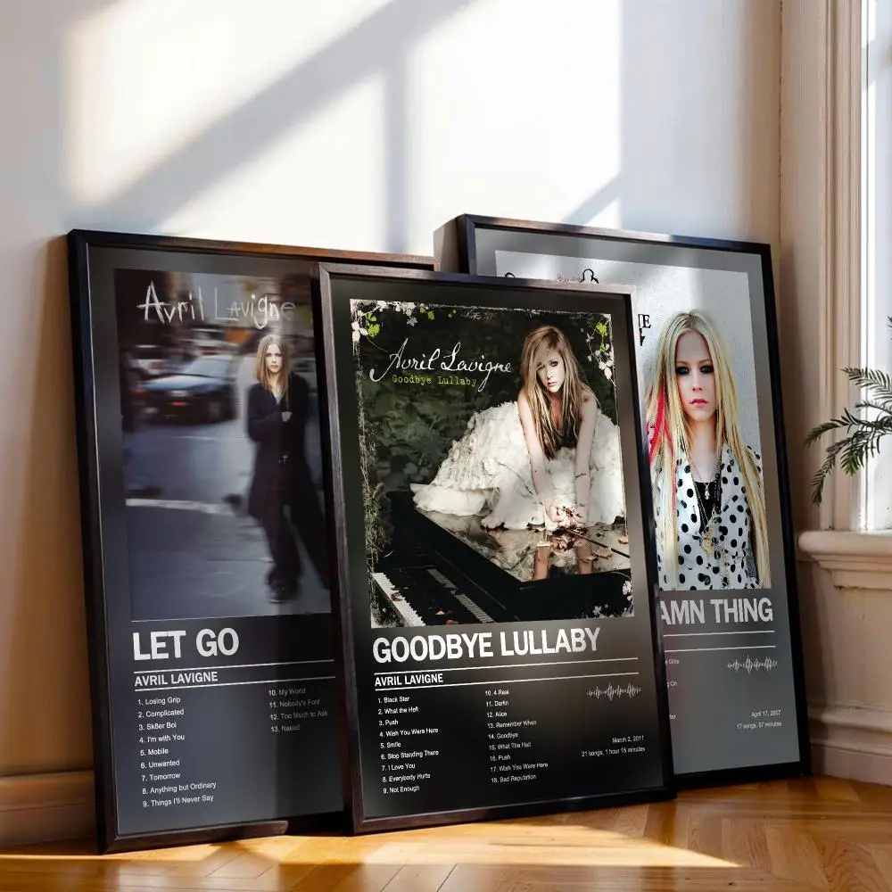 Avril Lavigne Poster Peelable Self-Adhesive Stickers, Frameless Wall Art Decals for Bedroom Living Room Home Decor