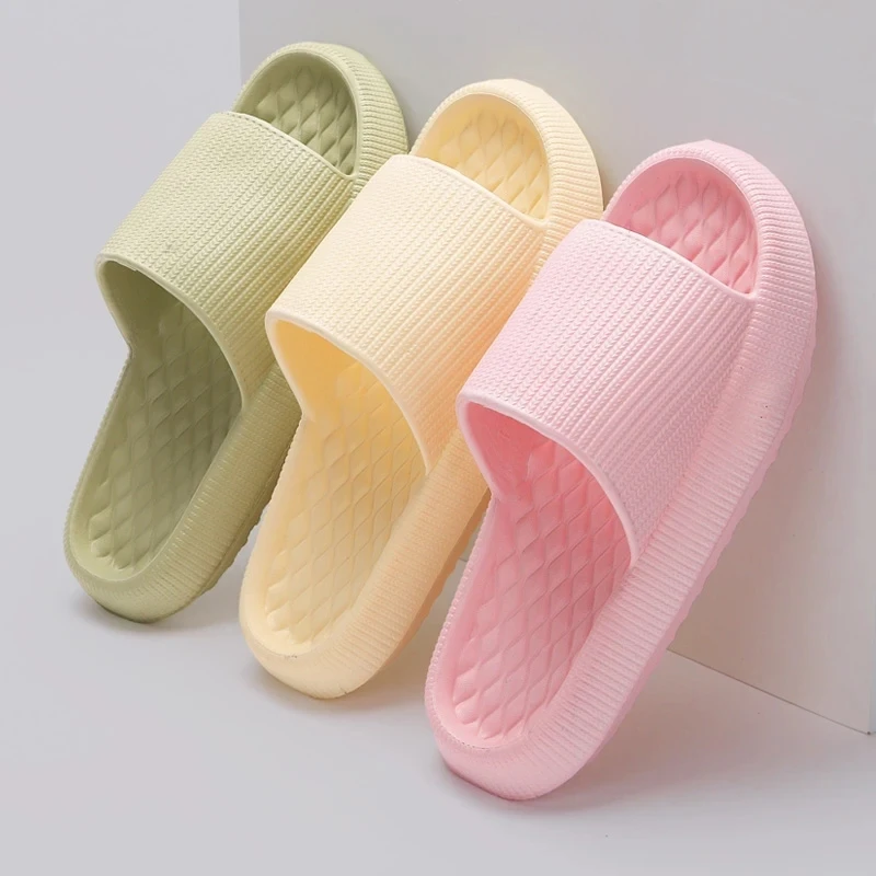 Rimocy 2024 Summer Thick Bottom Cloud Slippers Woman Soft Eva Non-Slip Beach Shoes Woman Lightweight Bathroom Home Flip Flops 45