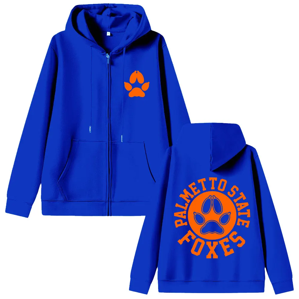 Alles für das Spiel The Foxhole Court Palmetto State Foxes Logo Grafik-Reißverschluss-Hoodie Josten-Druckmantel Herrenmode-Kapuzenpullover mit Reißverschluss – Detail 4