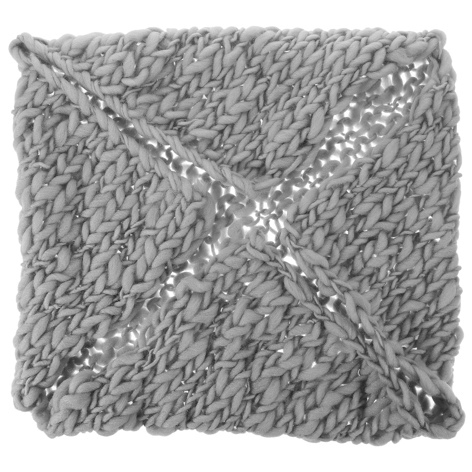 

Gray Wool Baby Photo Blanket Newborn Knit Background Monthly Milestone Reusable Large Size Infant Photography Prop