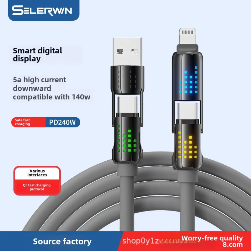 New Light Column Four-in-One Fast Charge Data Cable