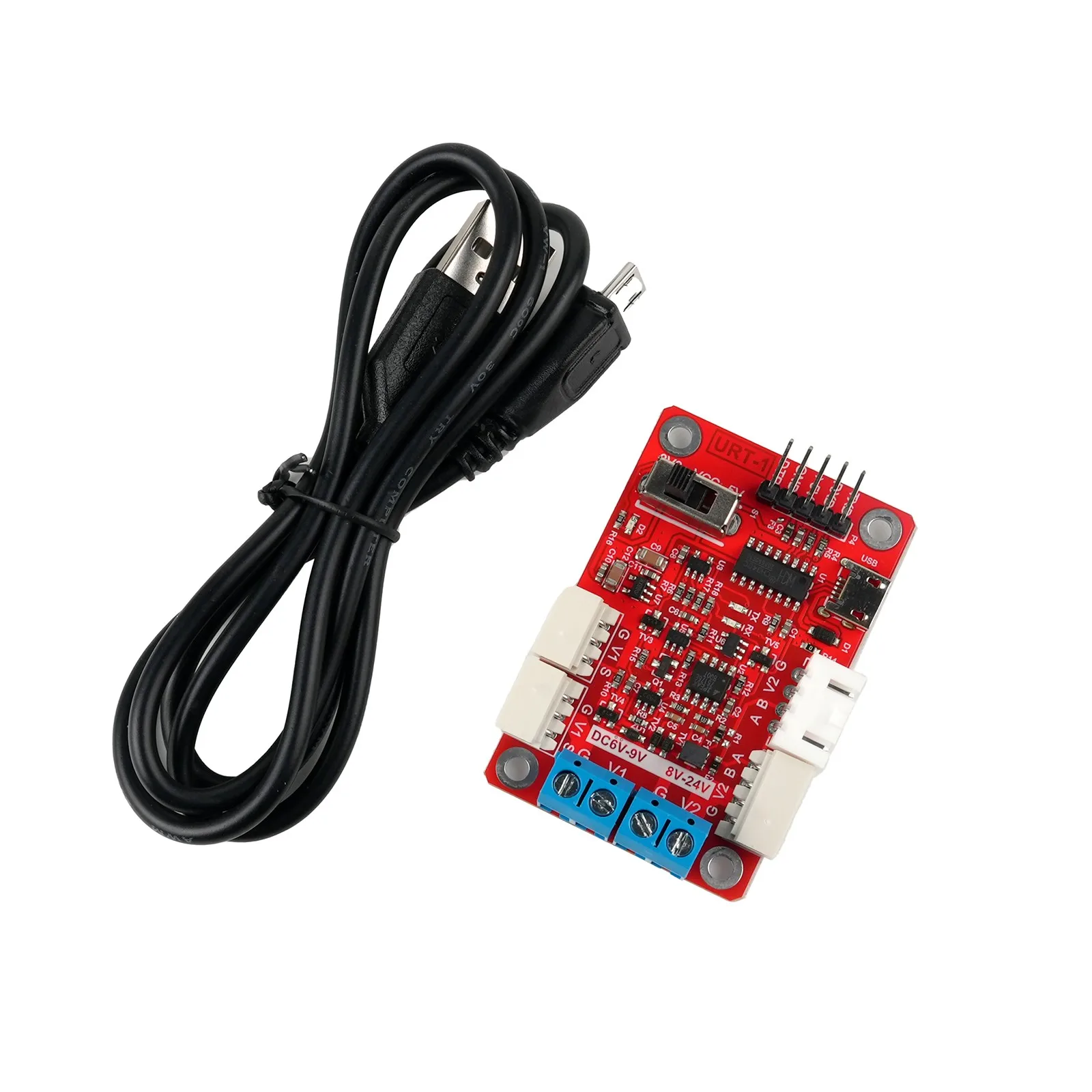 

URT-1 плата управления отладки рулевого механизма USB/URAT в модуль RS485/TTL Многофункциональный преобразователь последовательного сигнала для серводвигателя