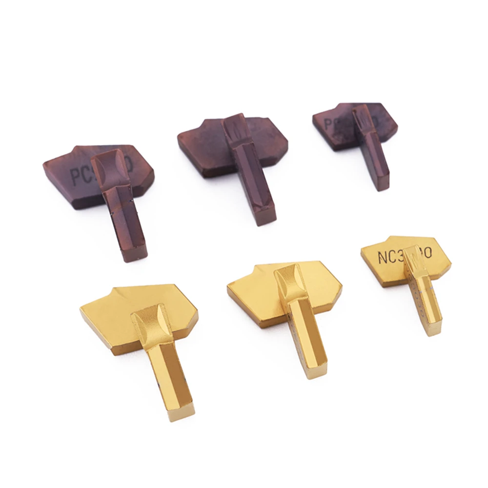 KAVTE 10PCS SP200 SP300 SP400 NC3030 PC9030คาร์ไบด์แทรกเครื่องกลึงเครื่องตัดเครื่องมือ Parting และเซาะร่อง Off เครื่องมือ