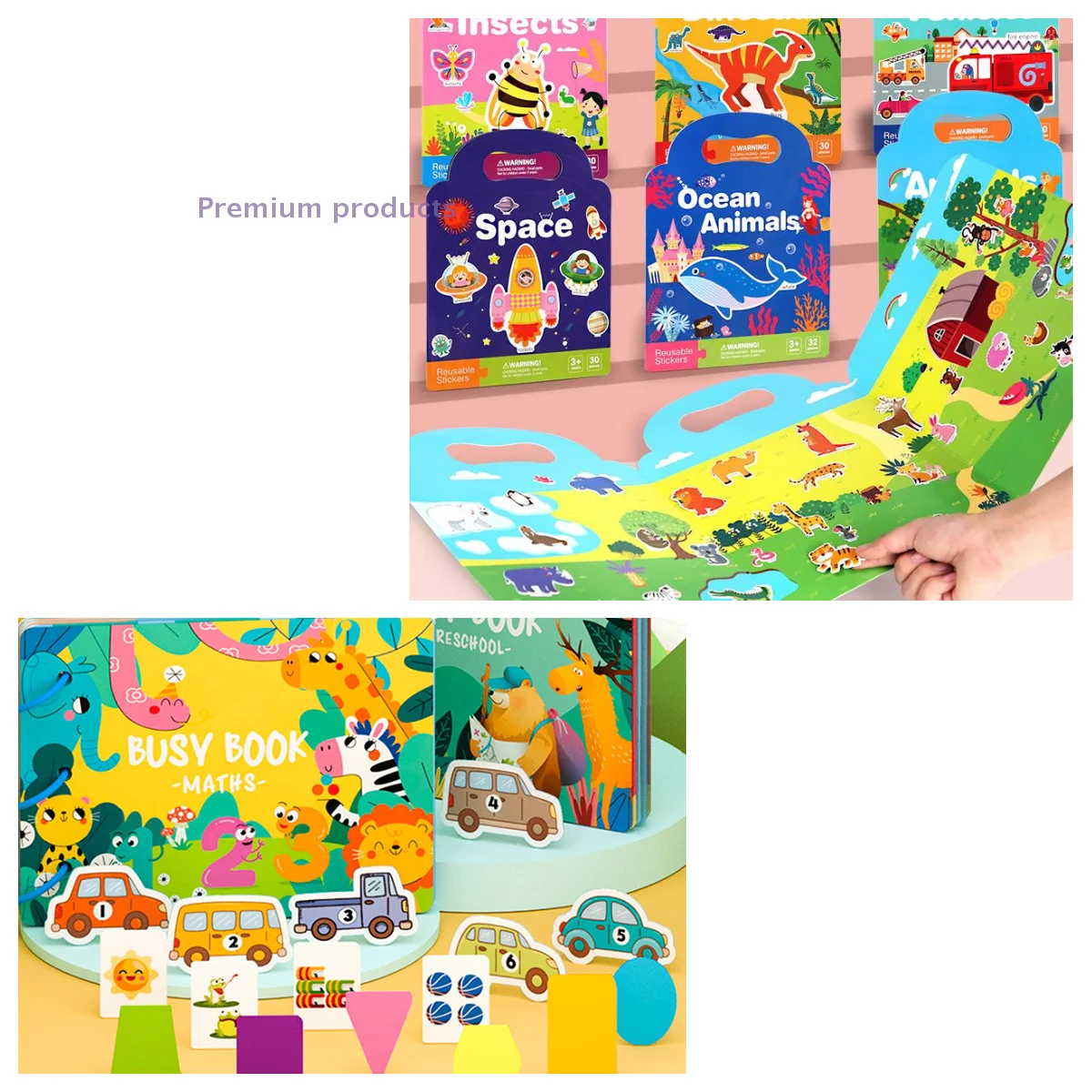 

1 Set Kids Portable Reusable Quiet Busy Paste A Book Children DIY Sticker Book Bubble Scene Sticker Jelly Paste Toy