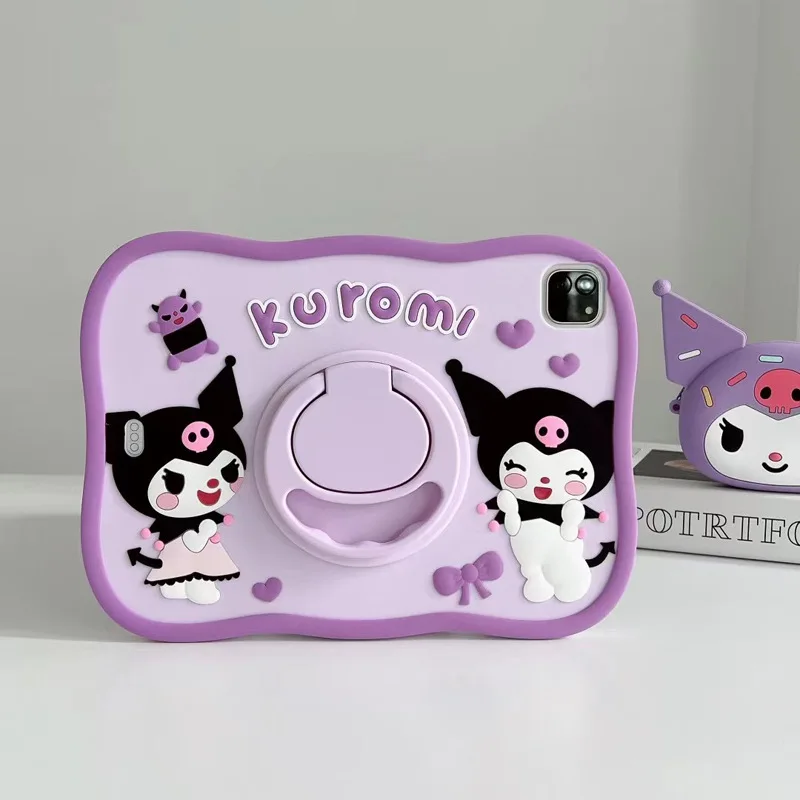 

For Ipad 2025 11th A16 Tablet Cases Kawaii Kuromi Soft Silicone Case for 10th Generation Air4 5 10.9in Pro 11in Protective Case