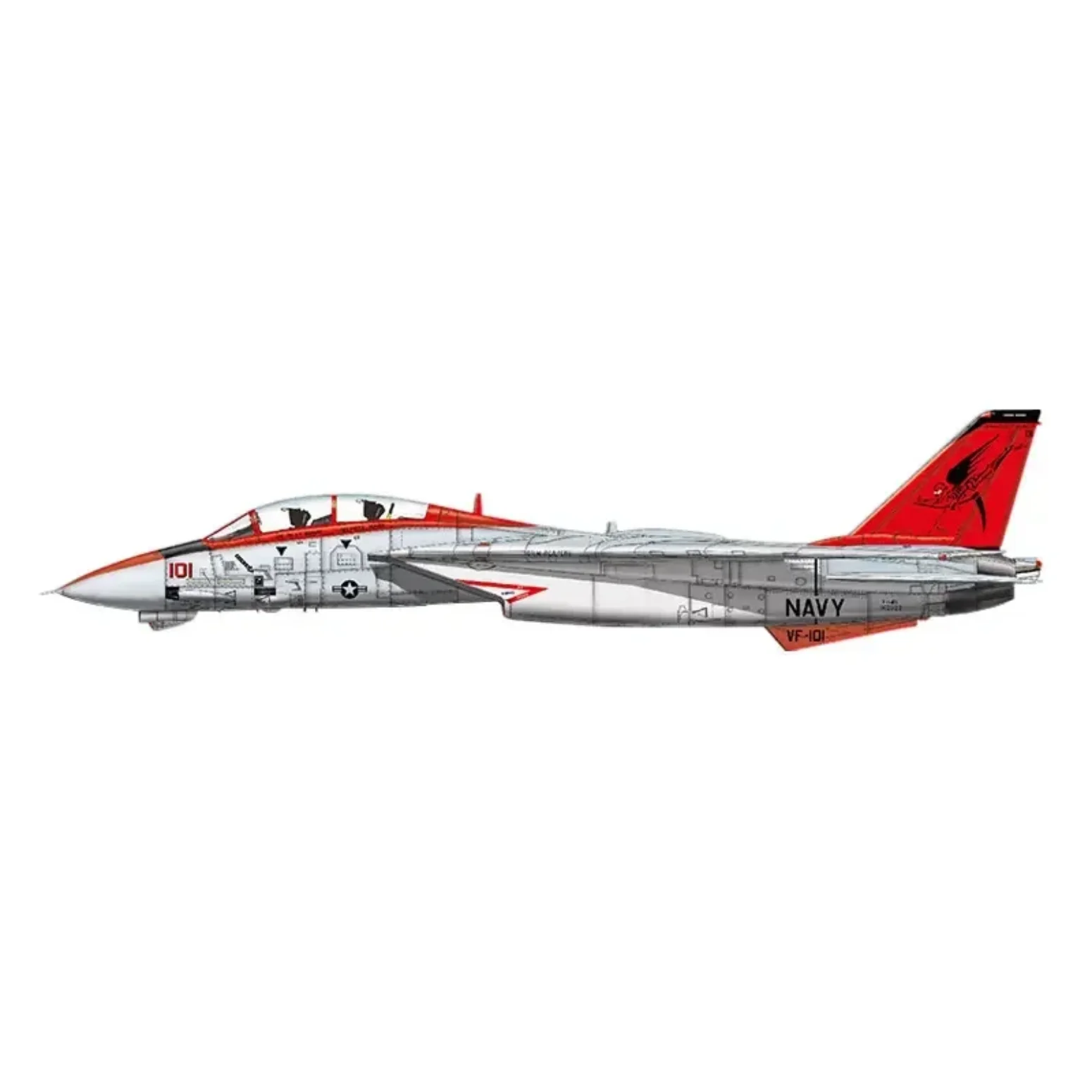 Kit de modelo a escala de avión de ataque para montar S7204 F-14B VF-101 Escuadrón de la muerte edición limitada 1:72 de Great Wall Hobby