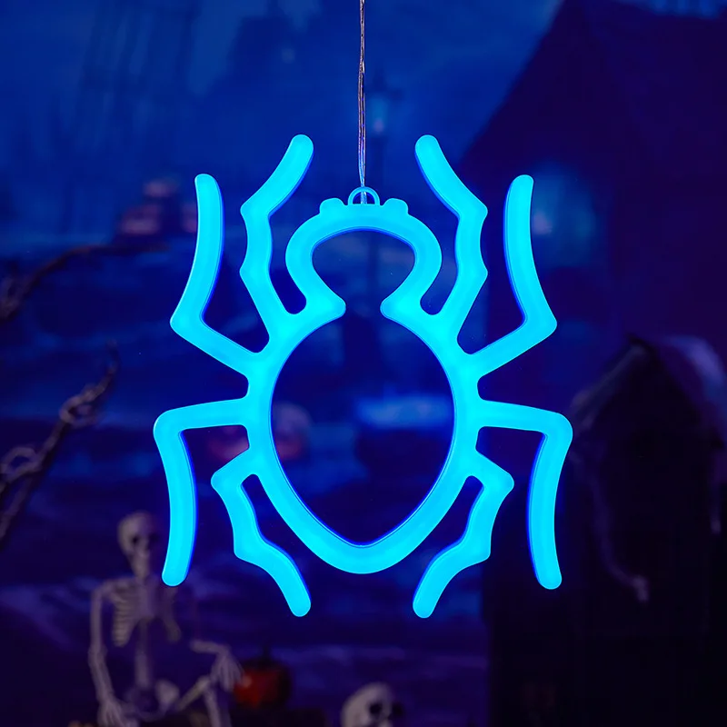 Halloween sala de estar decoração do jardim luzes abóbora aranha morcego pendurado arranjo criativo adereços barra festa decoração luzes