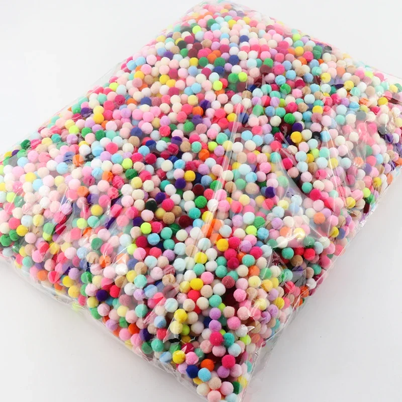 Wholesale 2000Pcs 8mm Pompoms Soft Pompones Fur Ball Arts Toys Crafts DIY Apparel Sewing Fabric Supplies Wedding Home Decoration