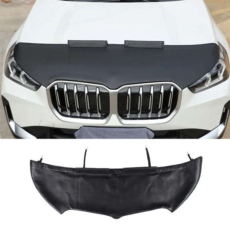 For BMW X1 U11 2023+ Car Hood Sand and Stone Deflector Protection Cover Leather Exterior Accessories