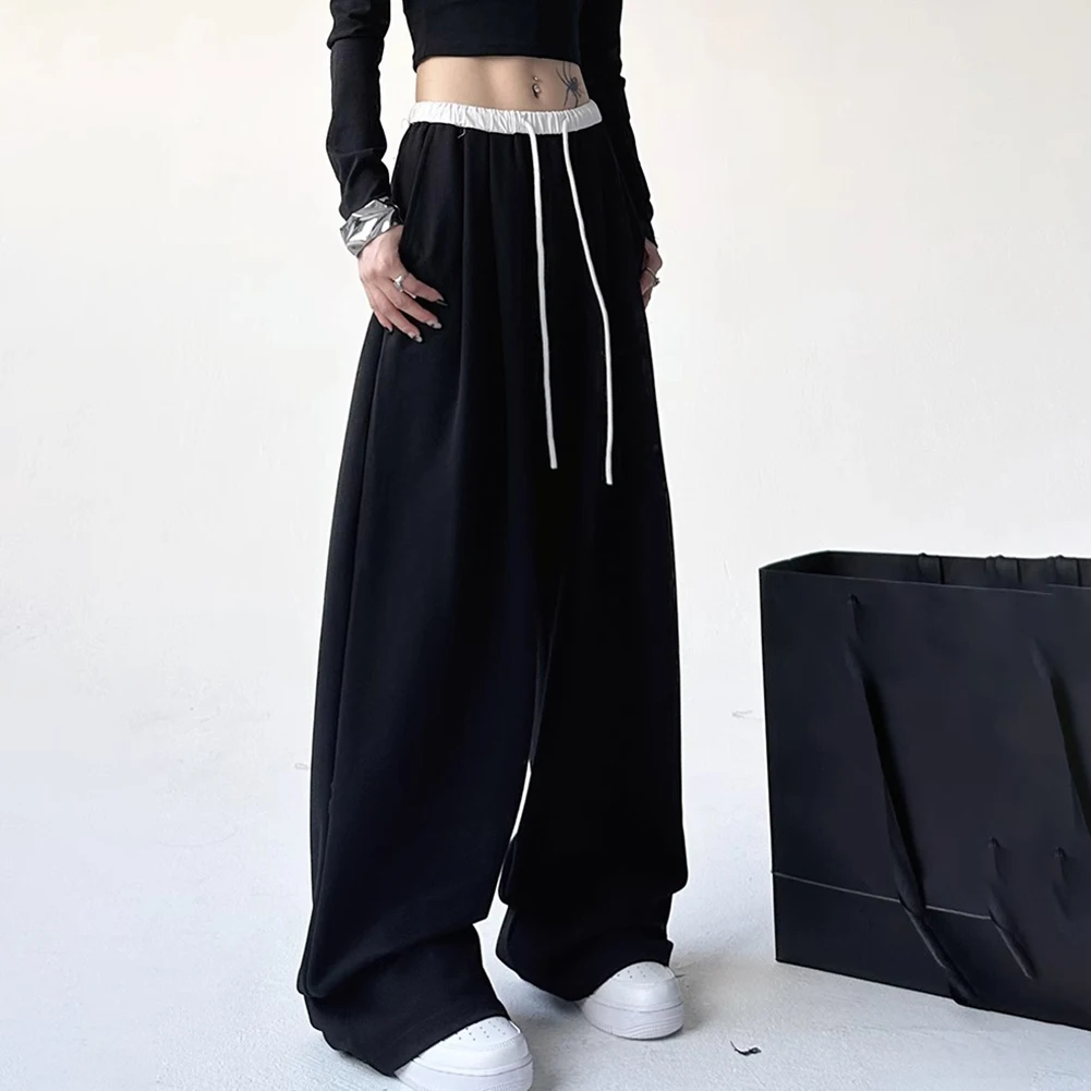 ملابس يومية سراويل فضفاضة للركض سراويل بوليستر مقاس XL سراويل رياضية نسائية طوال الموسم سراويل ذات طراز أساسي بلون واحد