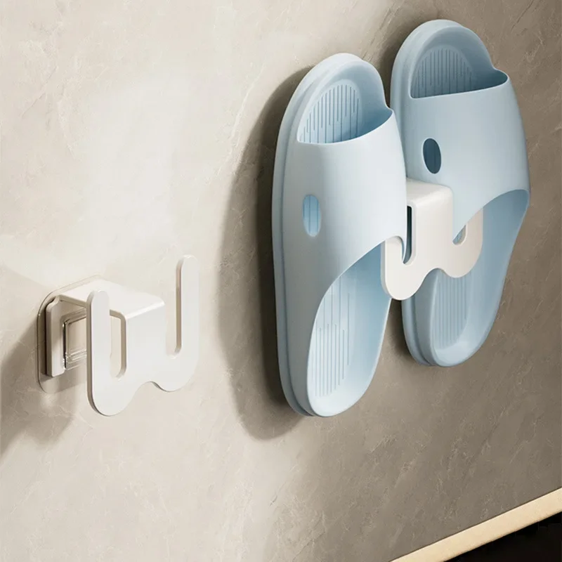 

Bathroom Slipper Rack Storage Rack Wall Mounted Non Perforated Toilet Wall Hanging Shoes Toilet Drain Slipper Hook Storage Rack