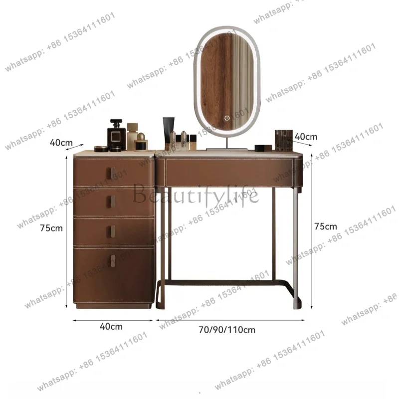 High end multifunctional dressing table sintered stone illuminated Makeup vanity tocador de maquillaje iluminado furniture