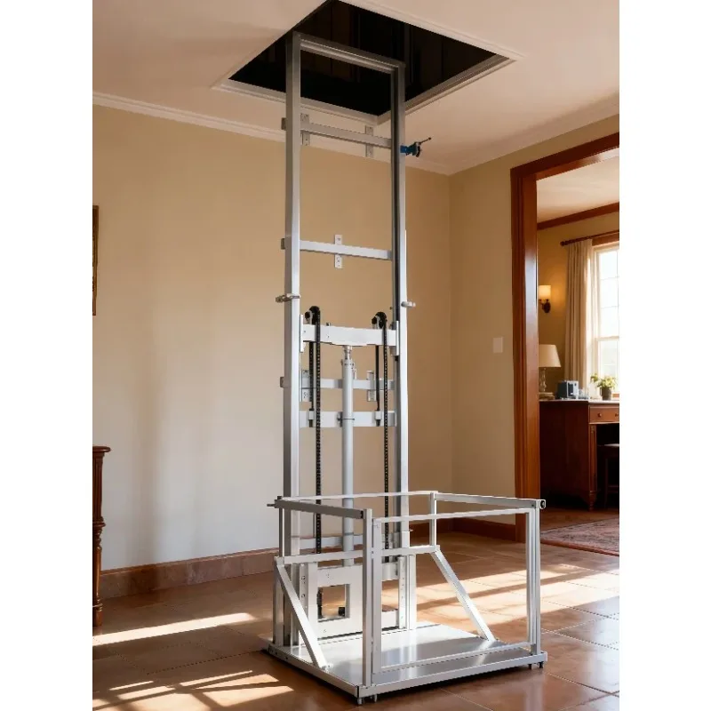 Home mini elevator 500KG 1000KG hydraulic low noise safe durable 2-8 meters height adjustment