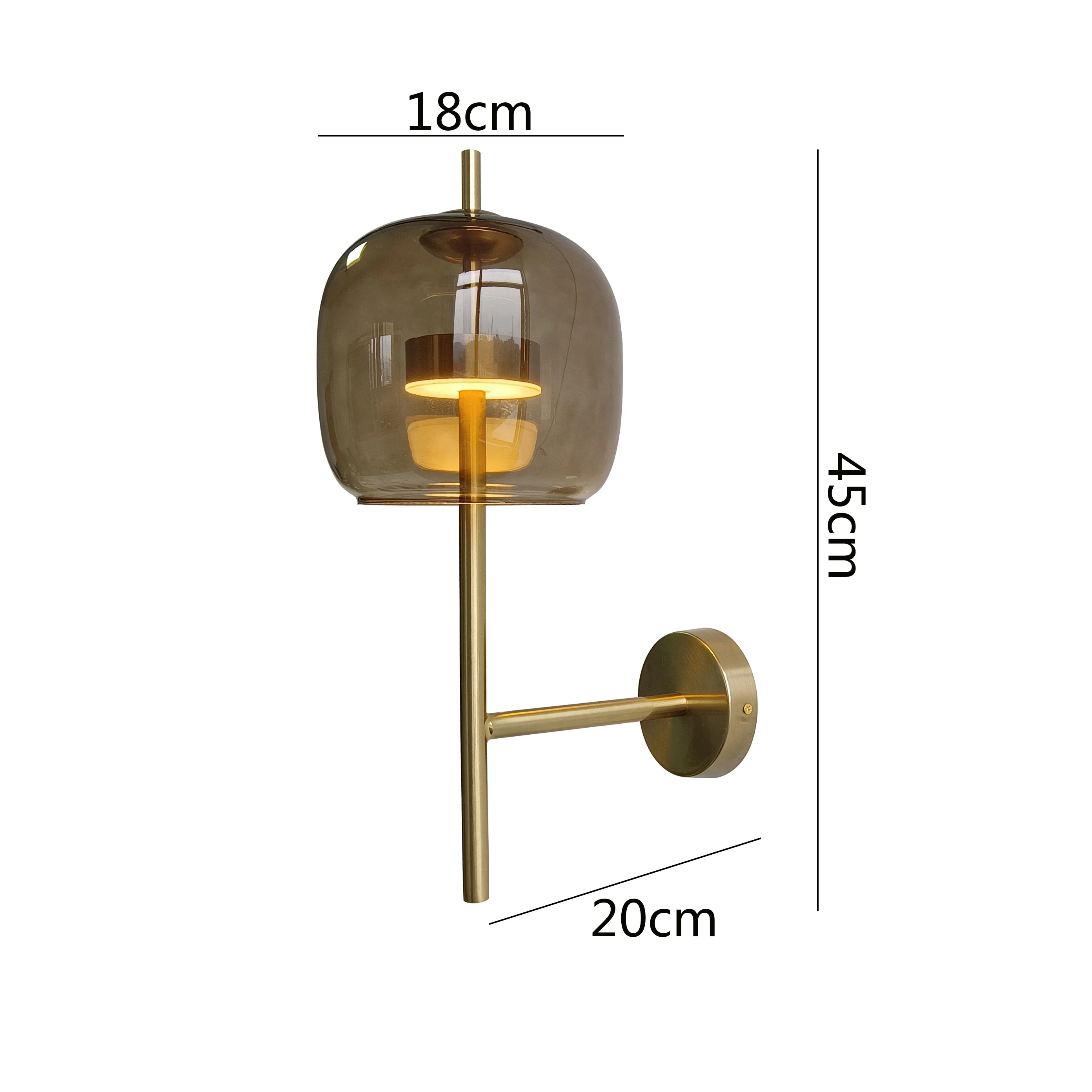 

Modern Brown Glass Wall Lamps Home Decor for Study Bedroom Living Room Aisle Led Light Warm Luxury Bedside Sconce Lamp Lighting