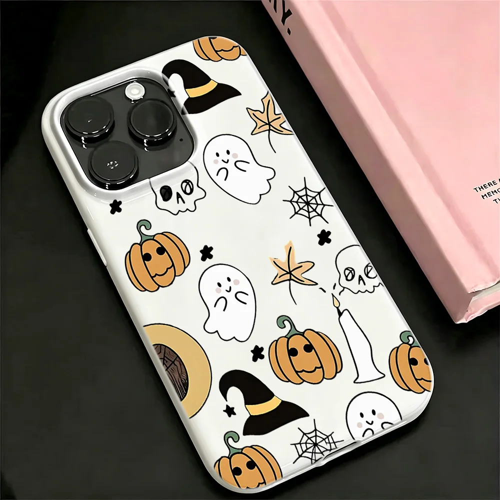 Halloween Pumpkin Ghost Hot Sale Silicone Case For Iphone 18 12 13 17 11 15 Plus 16 14 Pro Max Popular Trend Phone Back Cover