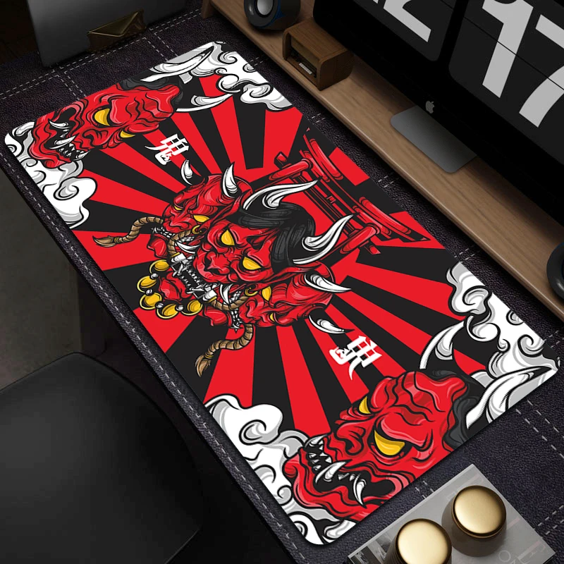 

Japanese Oni Anime Mousepad XXL Large Computer Mouse Pad Gamer Desk Mat Game Professional Non-Slip Mouse Mat Rubber Keyboard Pad
